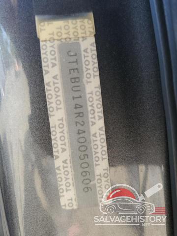 JTEBU14R240050606 2004 TOYOTA 4RUNNER photo no. 13