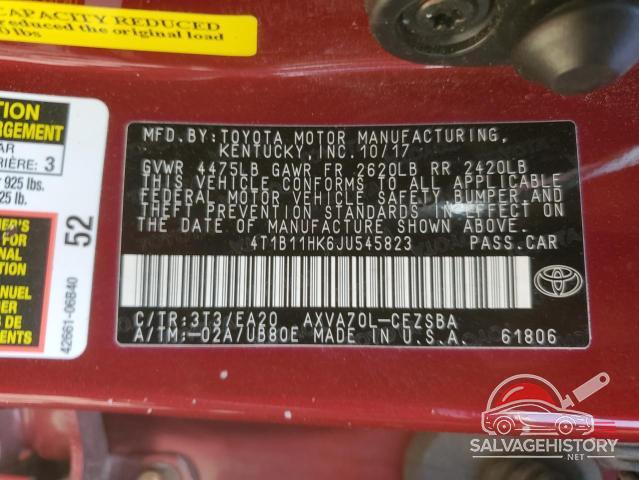 4T1B11HK6JU545823 2018 TOYOTA CAMRY photo no. 12