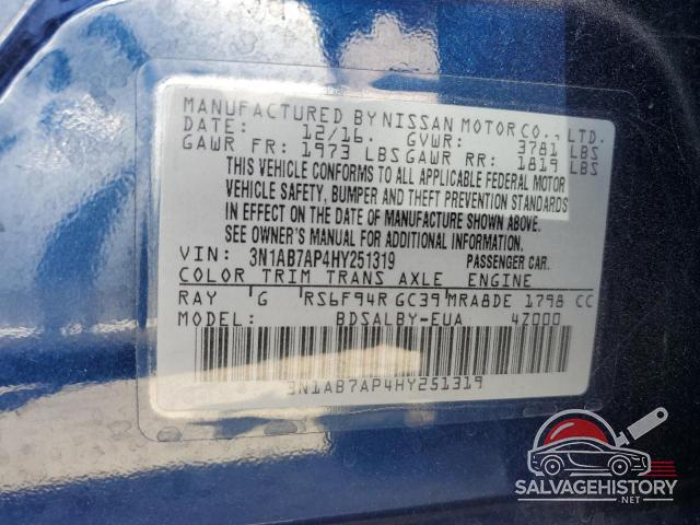 3N1AB7AP4HY251319 2017 NISSAN SENTRA photo no. 12