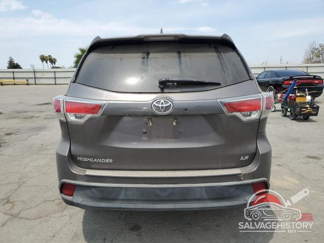 5TDZKRFH6GS134487 2016 TOYOTA HIGHLANDER photo no. 6