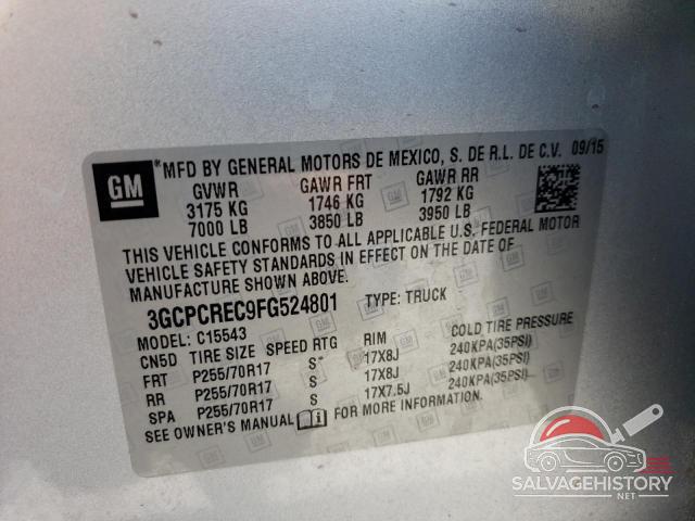 3GCPCREC9FG524801 2015 CHEVROLET ALL Models photo no. 12