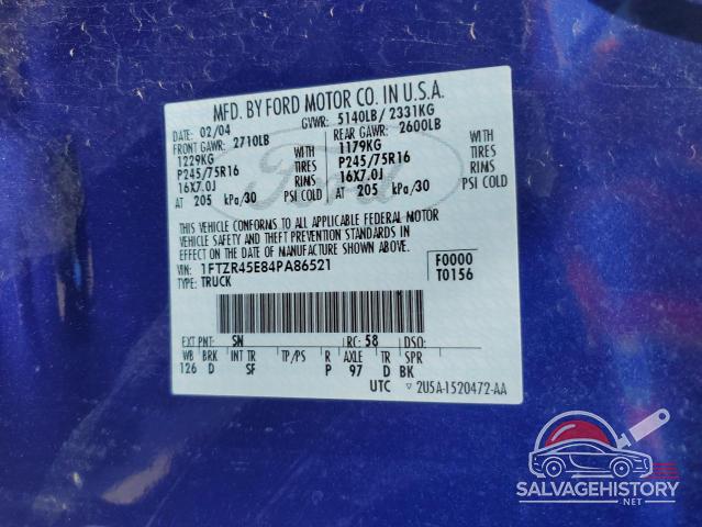 1FTZR45E84PA86521 2004 FORD RANGER photo no. 12