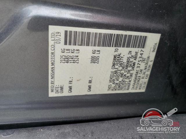 1N4AA6AV6KC375347 2019 NISSAN MAXIMA photo no. 12