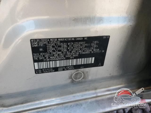 2T3BF4DV6AW080406 2010 TOYOTA RAV4 photo no. 12