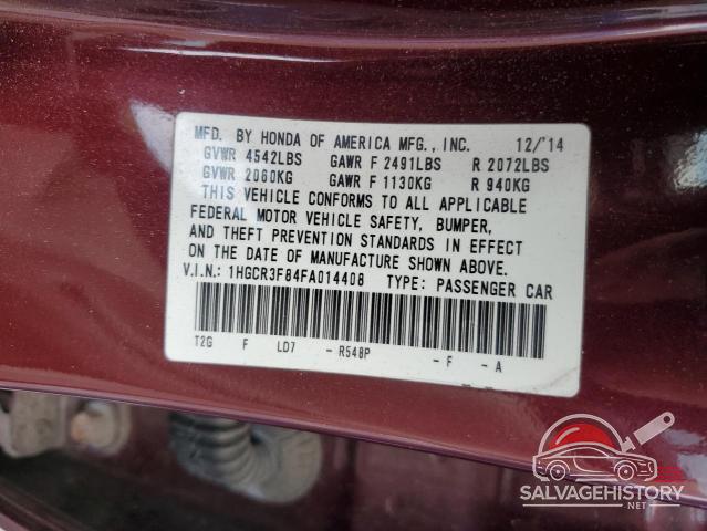 1HGCR3F84FA014408 2015 HONDA ACCORD photo no. 12
