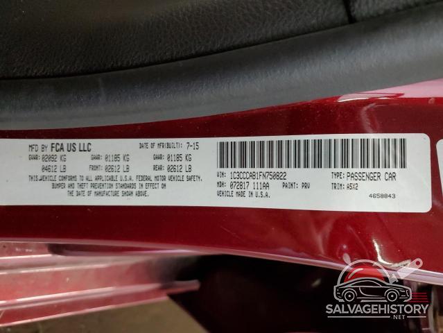 1C3CCCAB1FN750822 2015 CHRYSLER 200 photo no. 12