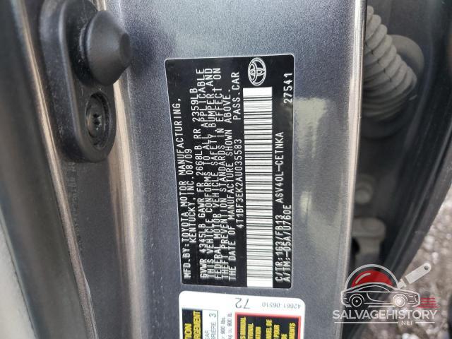 4T1BF3EK2AU035583 2010 TOYOTA CAMRY photo no. 12