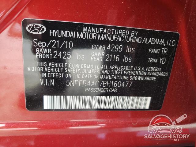5NPEB4AC7BH160477 2011 HYUNDAI SONATA photo no. 12