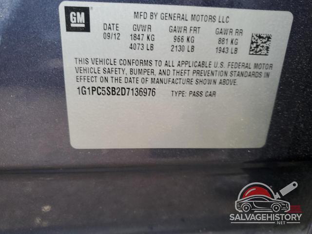 1G1PC5SB2D7136976 2013 CHEVROLET CRUZE photo no. 12
