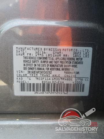 3N1AB7AP2HY245762 2017 NISSAN SENTRA photo no. 12