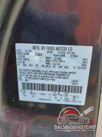1FMCU037X9KC21144 2009 FORD ESCAPE photo no. 13