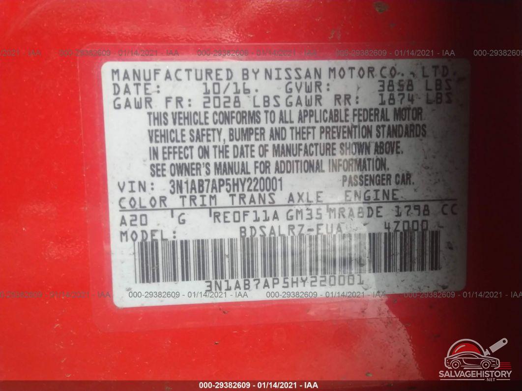 3N1AB7AP5HY220001 2017 NISSAN SENTRA photo no. 9