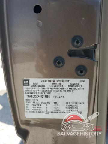 1GKEC13ZX4R217784 2004 GMC YUKON photo no. 13