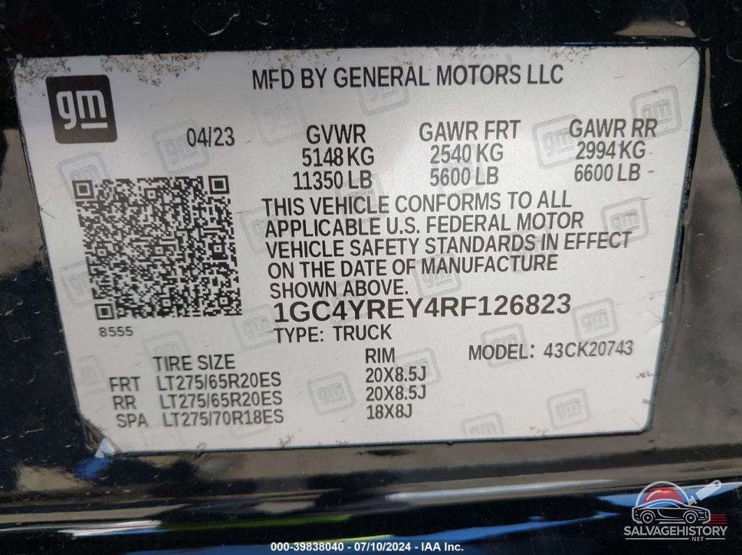 1GC4YREY4RF126823 2024 CHEVROLET SILVERADO 2500HD photo no. 8
