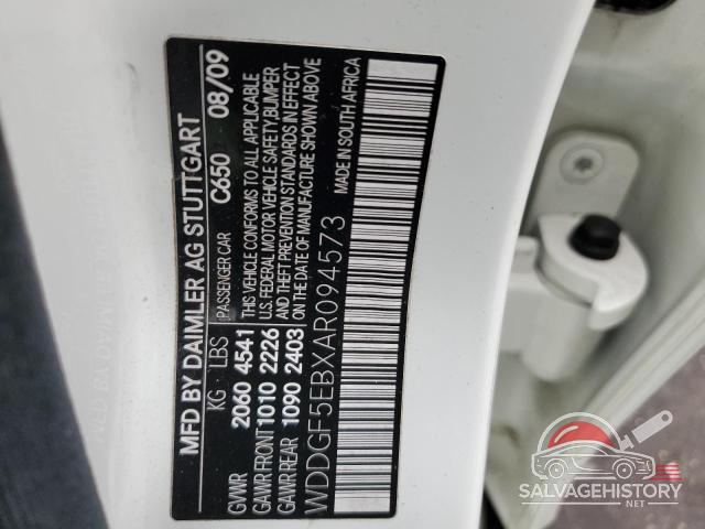 WDDGF5EBXAR094573 2010 MERCEDES-BENZ C-CLASS photo no. 12