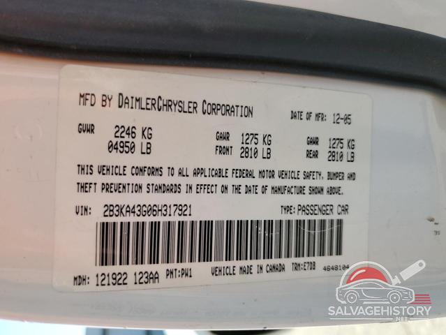 2B3KA43G06H317921 2006 DODGE CHARGER photo no. 12