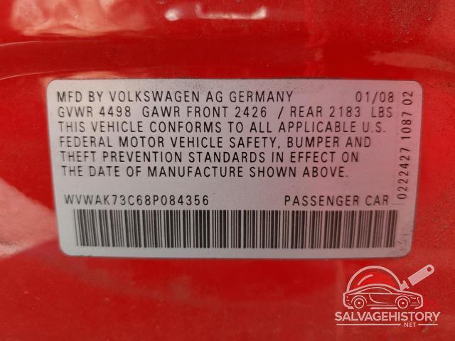 WVWAK73C68P084356 2008 VOLKSWAGEN PASSAT photo no. 12