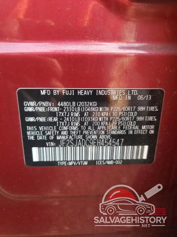 JF2SJADC9EH454547 2014 SUBARU FORESTER photo no. 12