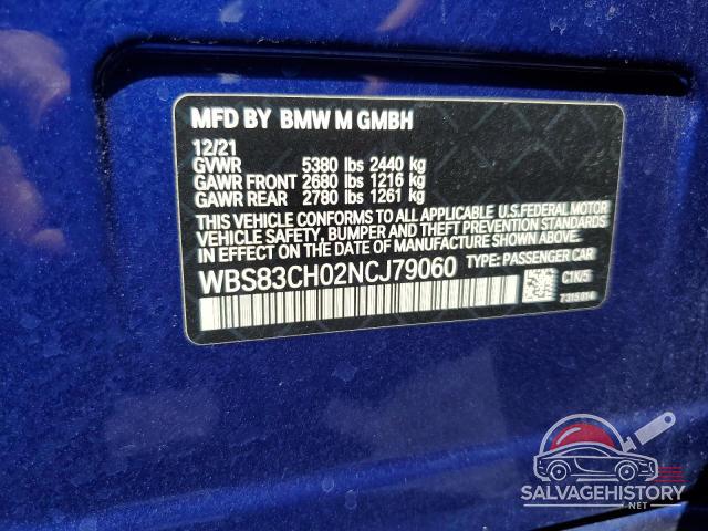 WBS83CH02NCJ79060 2022 BMW M5 photo no. 12