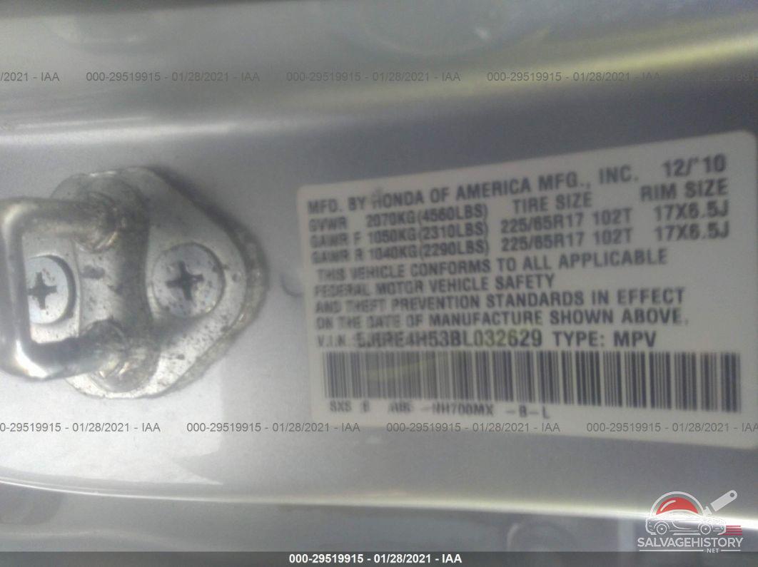5J6RE4H53BL032629 2011 HONDA CR-V photo no. 9