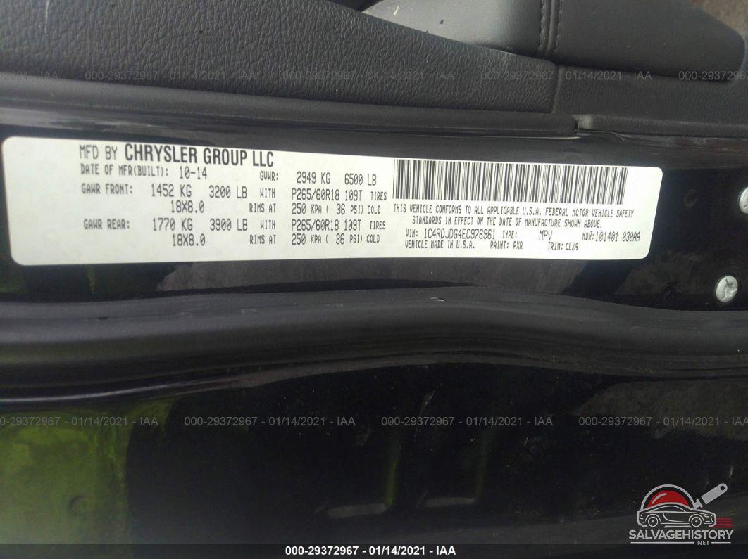 1C4RDJDG4EC976961 2014 DODGE DURANGO photo no. 9