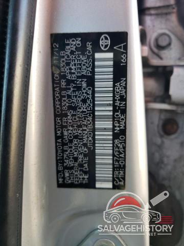 JTDKDTB34C1525440 2012 TOYOTA PRIUS photo no. 12