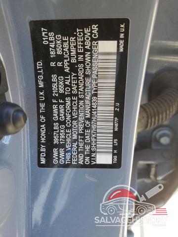 SHHFK7H97HU414839 2017 HONDA CIVIC photo no. 12