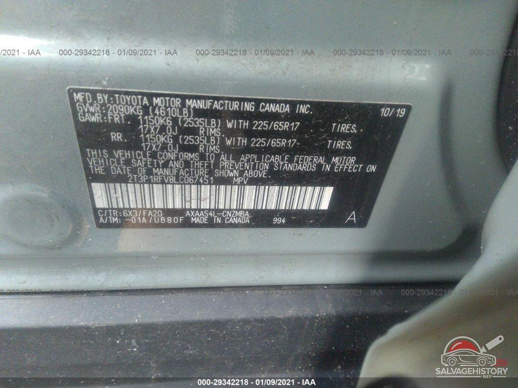 2T3P1RFV8LC067451 2020 TOYOTA RAV4 photo no. 9