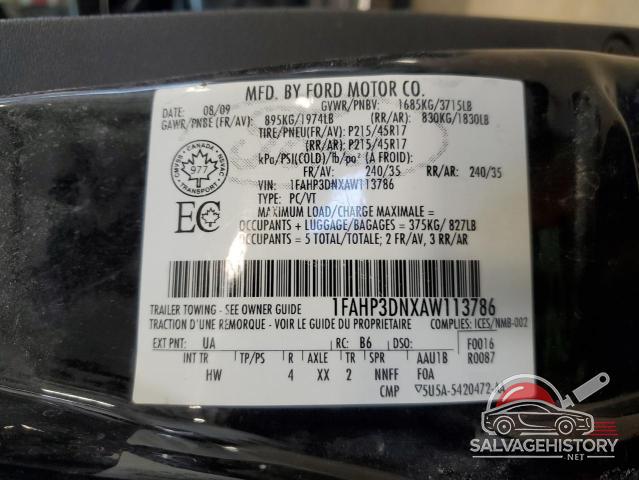 1FAHP3DNXAW113786 2010 FORD FOCUS photo no. 13