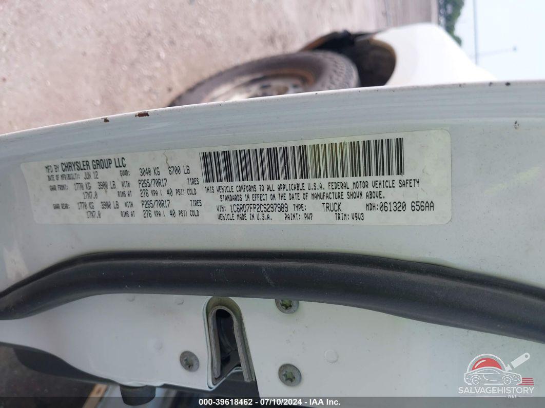 1C6RD7FP2CS297989 2012 RAM 1500 photo no. 9