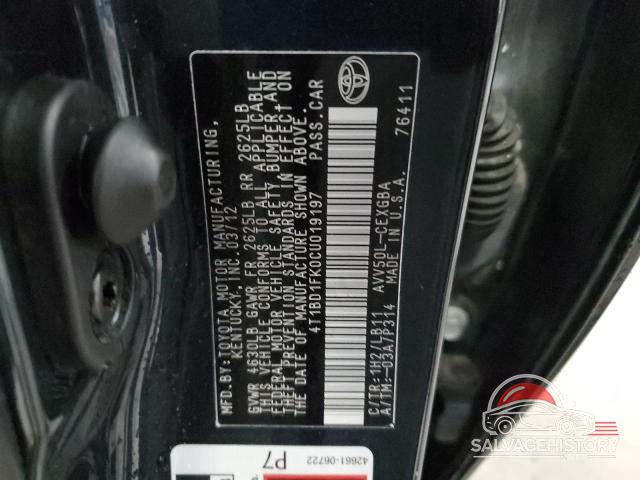 4T1BD1FK0CU019197 2012 TOYOTA CAMRY photo no. 12