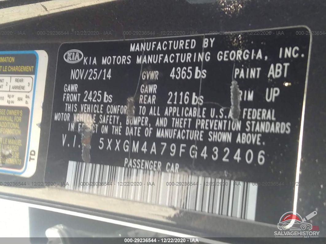 5XXGM4A79FG432406 2015 KIA OPTIMA photo no. 9