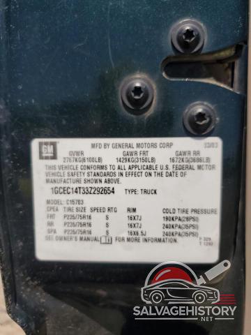 1GCEC14T33Z292654 2003 CHEVROLET ALL Models photo no. 12