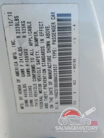 1HGCS1B88BA003937 2011 HONDA ACCORD photo no. 12
