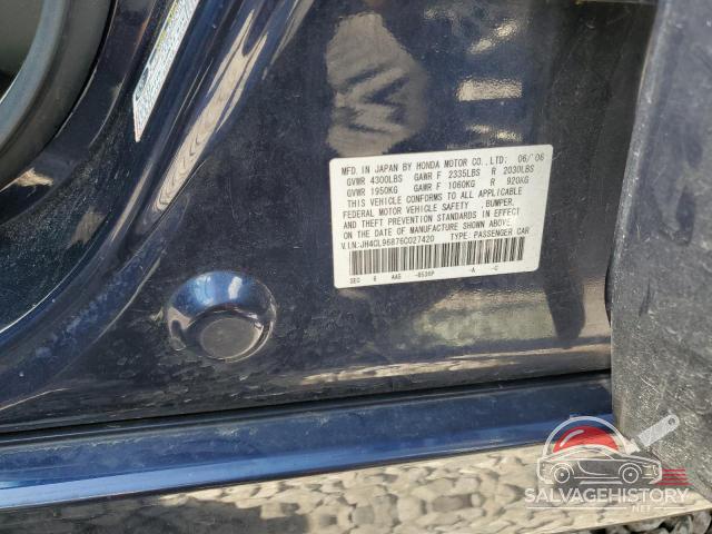 JH4CL96876C027420 2006 ACURA TSX photo no. 12