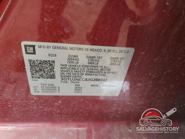 3GTU2NEC8JG288343 2018 GMC SIERRA photo no. 12