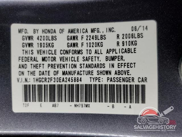 1HGCR2F30EA245884 2014 HONDA ACCORD photo no. 12