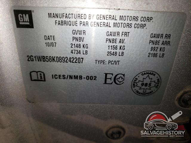 2G1WB58K089242207 2008 CHEVROLET IMPALA photo no. 13