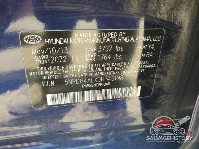 5NPDH4AEXDH345198 2013 HYUNDAI ELANTRA photo no. 12