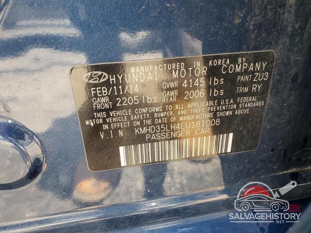 KMHD35LH4EU181008 2014 HYUNDAI ELANTRA photo no. 14