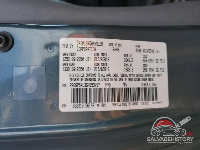 2A8GP54L36R893767 2006 CHRYSLER MINIVAN photo no. 13