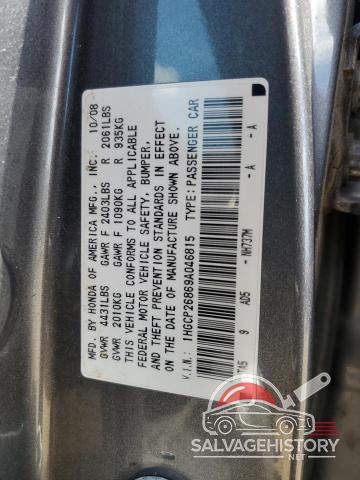 1HGCP26869A046815 2009 HONDA ACCORD photo no. 12