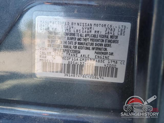 3N1AB7AP8EY208694 2014 NISSAN SENTRA photo no. 12