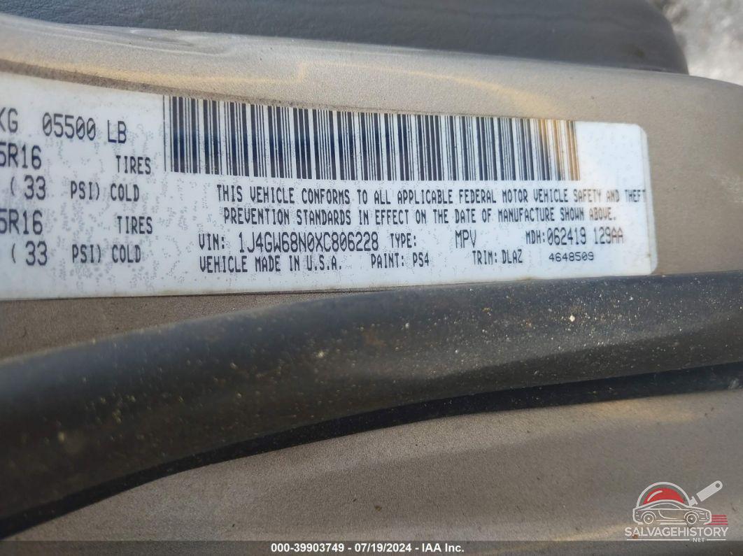 1J4GW68N0XC806228 1999 JEEP GRAND CHEROKEE photo no. 9