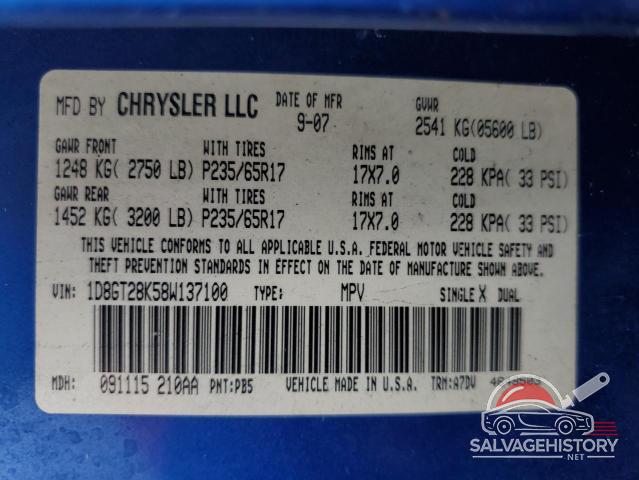1D8GT28K58W137100 2008 DODGE NITRO photo no. 13