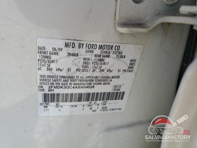 2FMDK3GC4ABA04528 2010 FORD EDGE photo no. 13