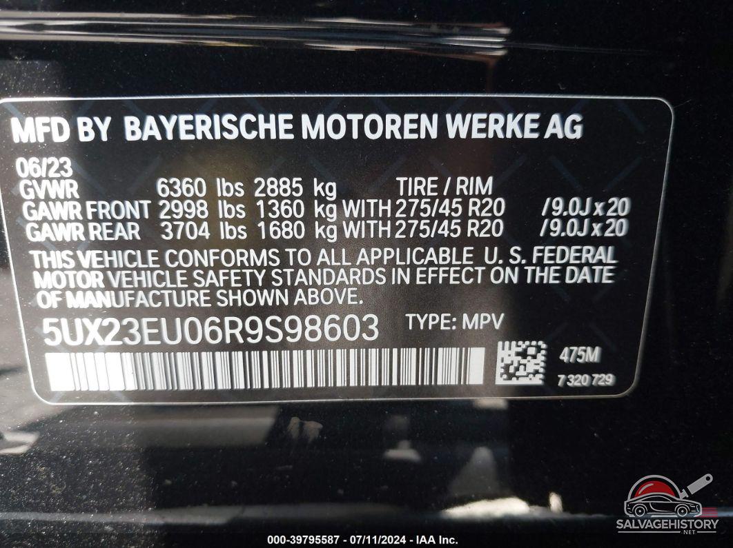 5UX23EU06R9S98603 2024 BMW X5 photo no. 9