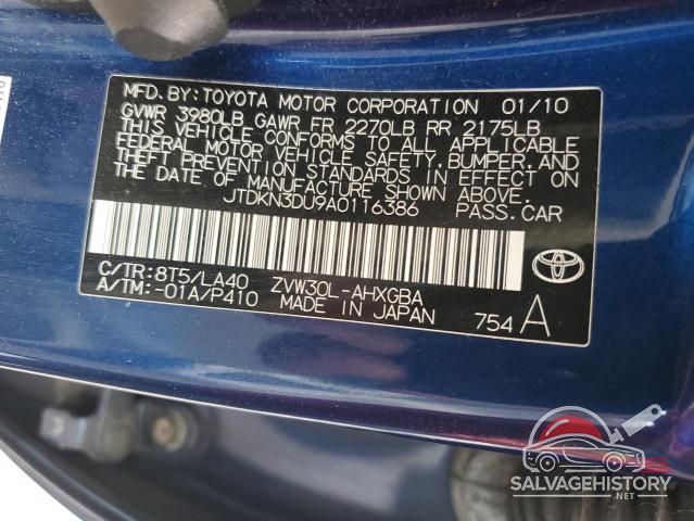 JTDKN3DU9A0116386 2010 TOYOTA PRIUS photo no. 12
