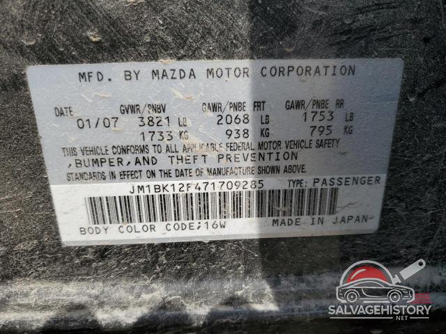 JM1BK12F471709285 2007 MAZDA 3 photo no. 12