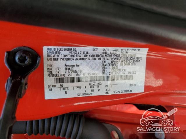 1FAHP3F24CL420667 2012 FORD FOCUS photo no. 13